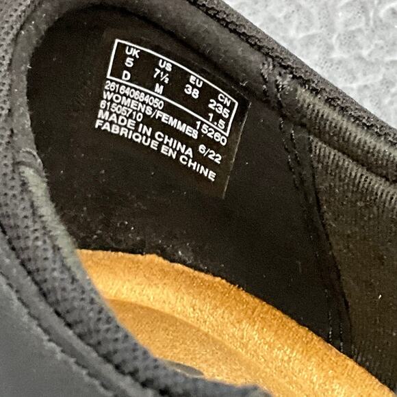 Clarks Black Leather Slip On Comfort Block Heel Comfort Clog Loafer Women 7.5/38 - Picture 11 of 12